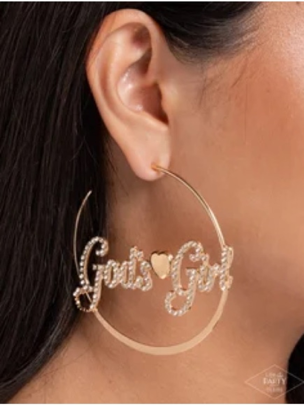 Gold "God's Girl" Hoop Earrings by